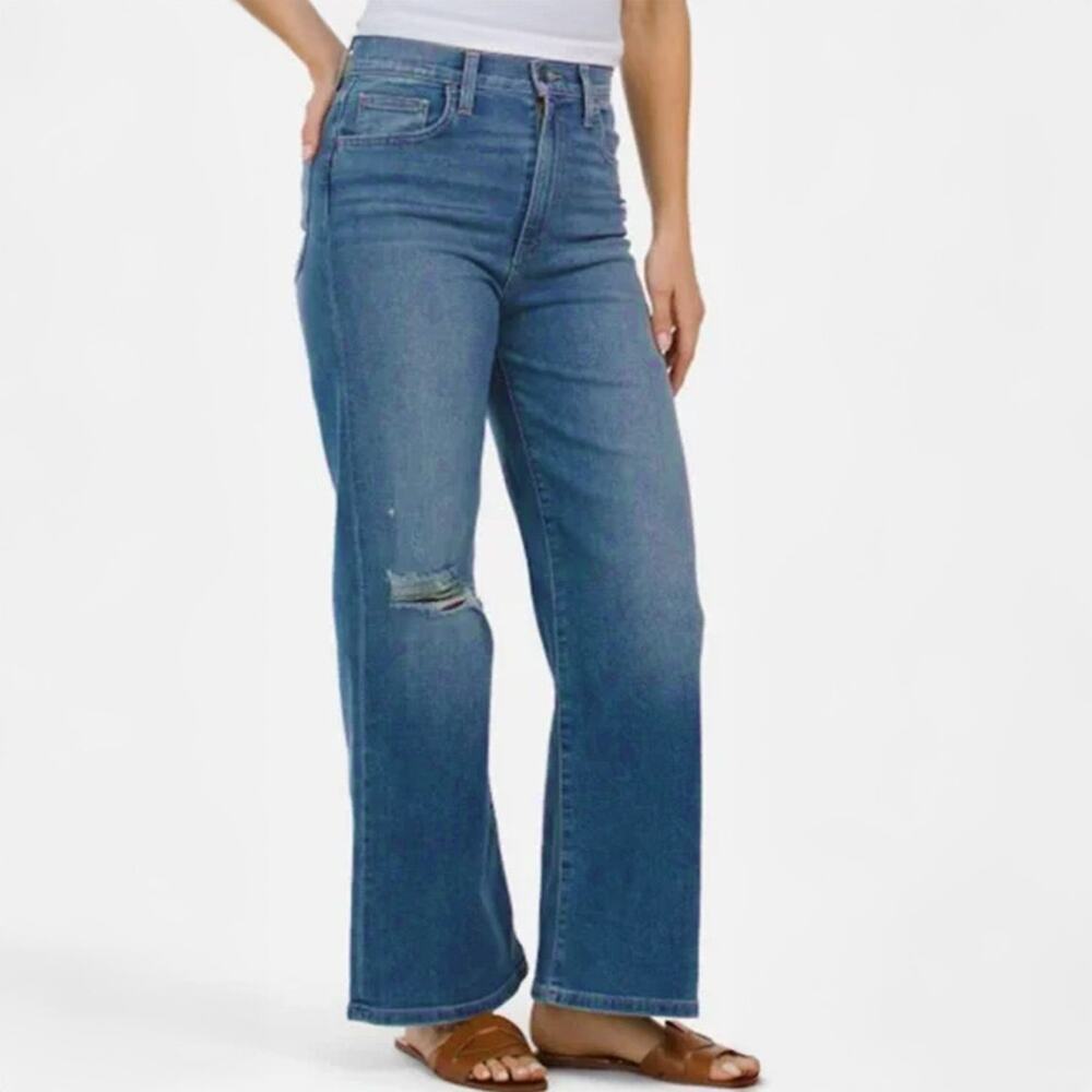 Joe’s Jeans High Rise NC9 Distressed Wide Leg Jeans Size 28
